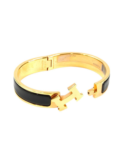 HERMES エルメス クリックH ブレスレット ブラック×ゴールド 管理番号：11626