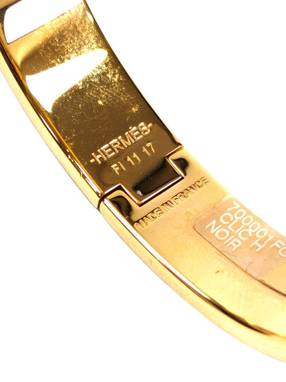 HERMES エルメス クリックH ブレスレット ブラック×ゴールド 管理番号：11626