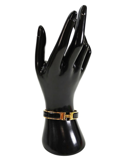 HERMES エルメス クリックH ブレスレット ブラック×ゴールド 管理番号：11626