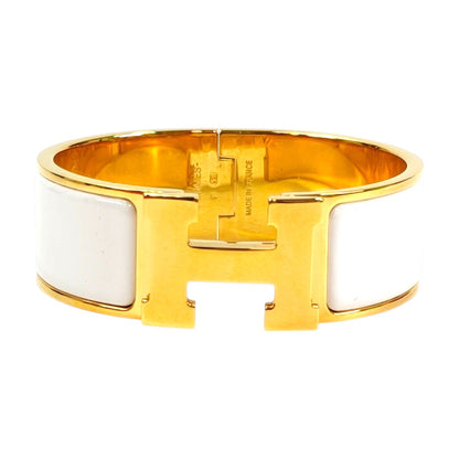 HERMES エルメス クリックH ブレスレット ホワイト×ゴールド 管理番号：11628