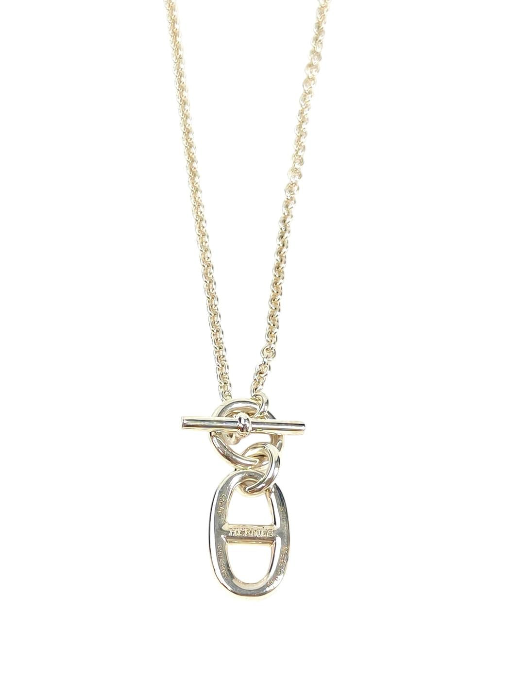 HERMES エルメス シェーヌダンクル アミュレット ネックレス シルバー 管理番号：11629