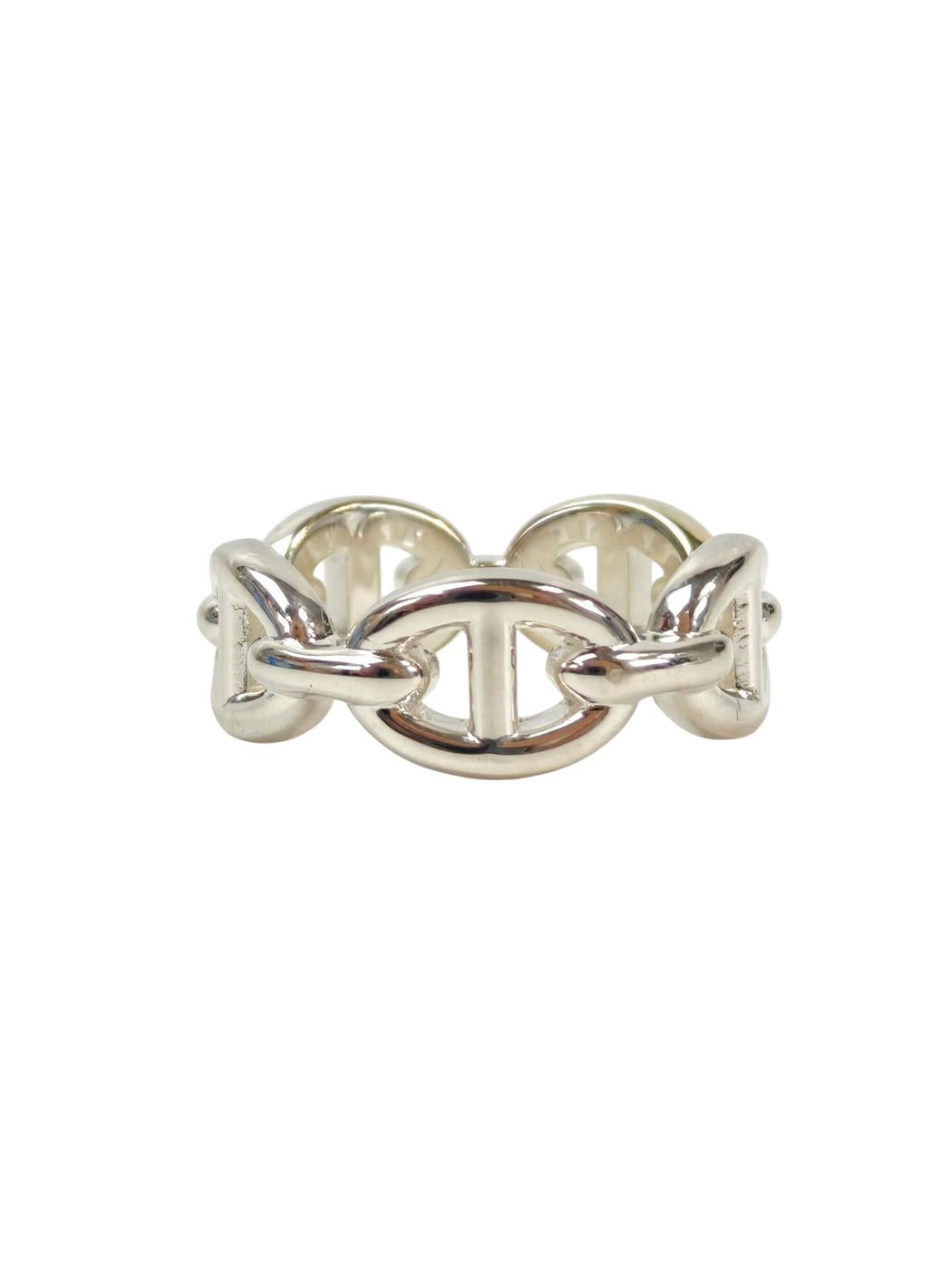 HERMES Chaine d'Ancre Enchainee Ring 925 Silver Ring Control Number: 11699