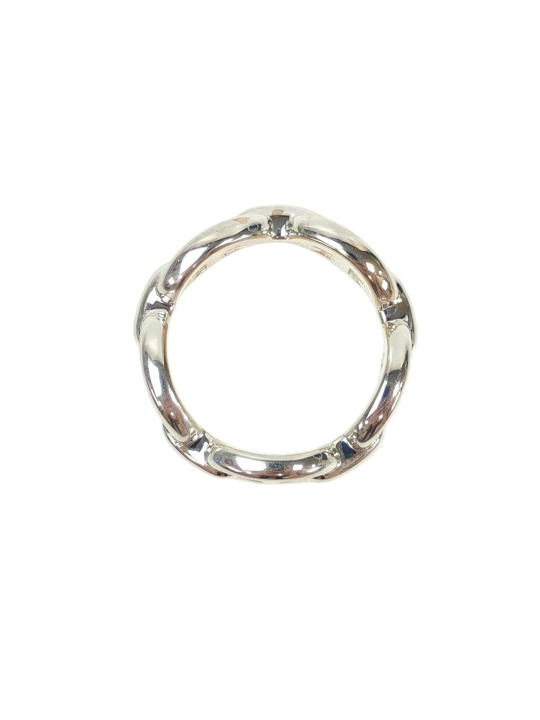 HERMES Chaine d'Ancre Enchainee Ring 925 Silver Ring Control Number: 11699