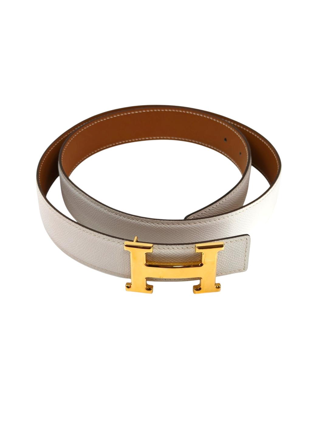 HERMES コンスタンス Hバックル レザー ゴールド □J刻印 90 ベルト 白 管理番号：11700