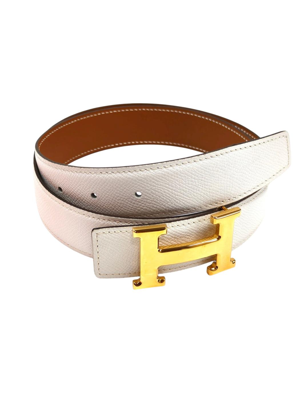 HERMES コンスタンス Hバックル レザー ゴールド □J刻印 90 ベルト 白 管理番号：11700