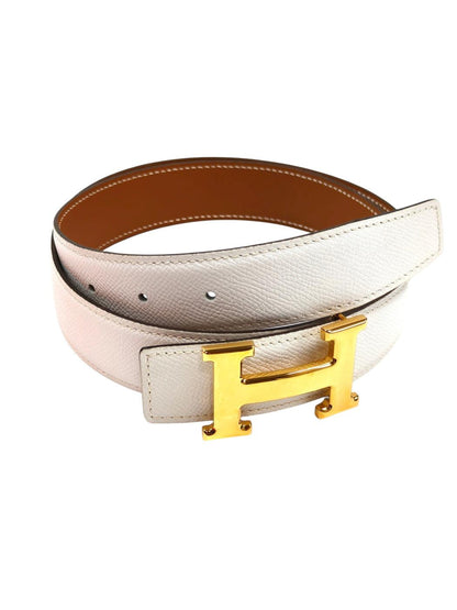 HERMES コンスタンス Hバックル レザー ゴールド □J刻印 90 ベルト 白 管理番号：11700