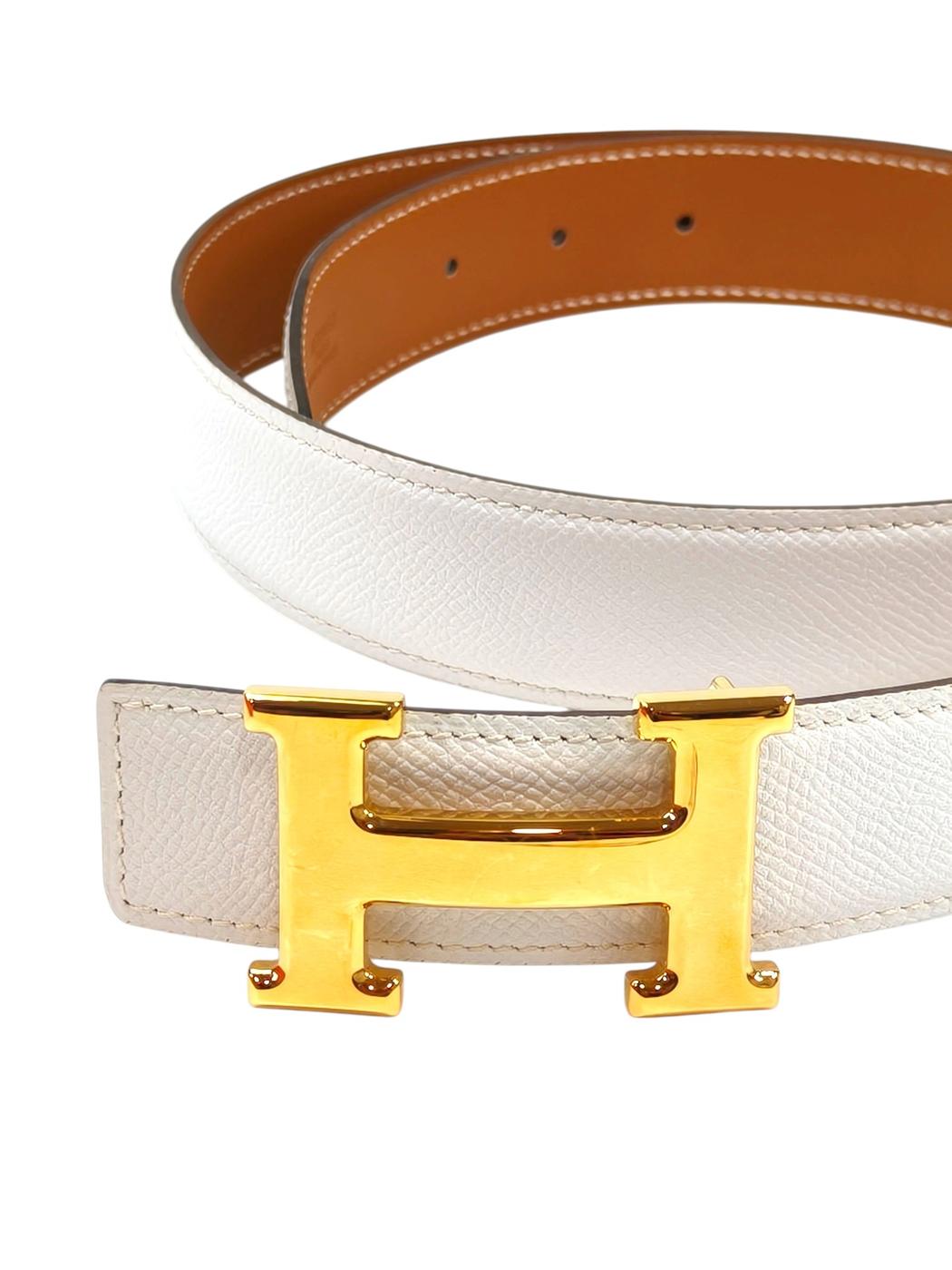 HERMES コンスタンス Hバックル レザー ゴールド □J刻印 90 ベルト 白 管理番号：11700