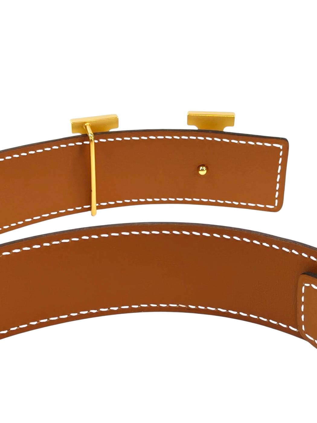 HERMES コンスタンス Hバックル レザー ゴールド □J刻印 90 ベルト 白 管理番号：11700