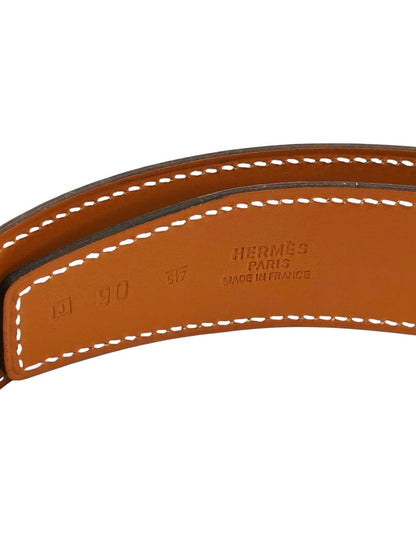 HERMES コンスタンス Hバックル レザー ゴールド □J刻印 90 ベルト 白 管理番号：11700