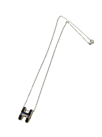 HERMES エルメス ポップH ネックレス ブラック×シルバー 管理番号：11713