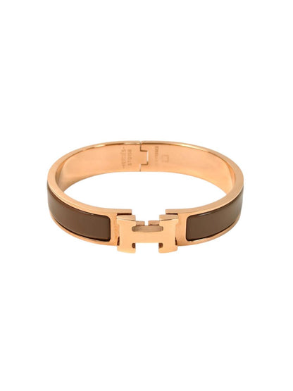 HERMES エルメス クリックH ブレスレット マロン×ピンクゴールド 管理番号：11715