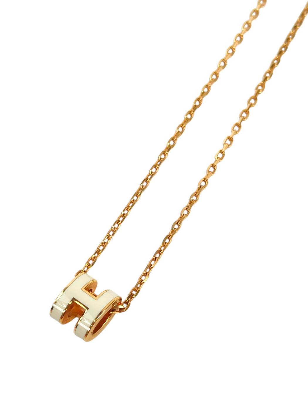 HERMES 爱马仕 Mini Pop H 项链 白色×金色 款号：11726