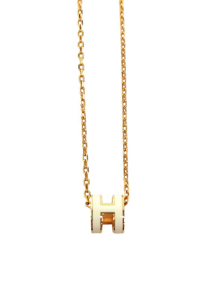 HERMES 爱马仕 Mini Pop H 项链 白色×金色 款号：11726