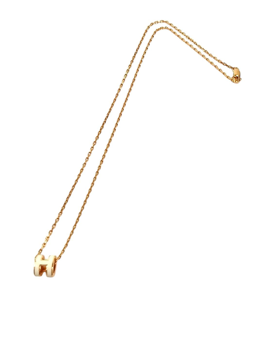 HERMES 爱马仕 Mini Pop H 项链 白色×金色 款号：11726