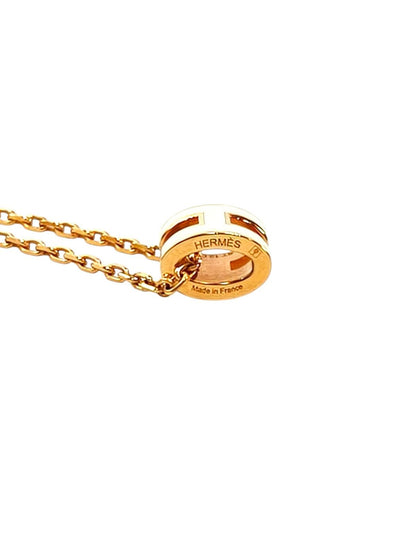 HERMES 爱马仕 Mini Pop H 项链 白色×金色 款号：11726