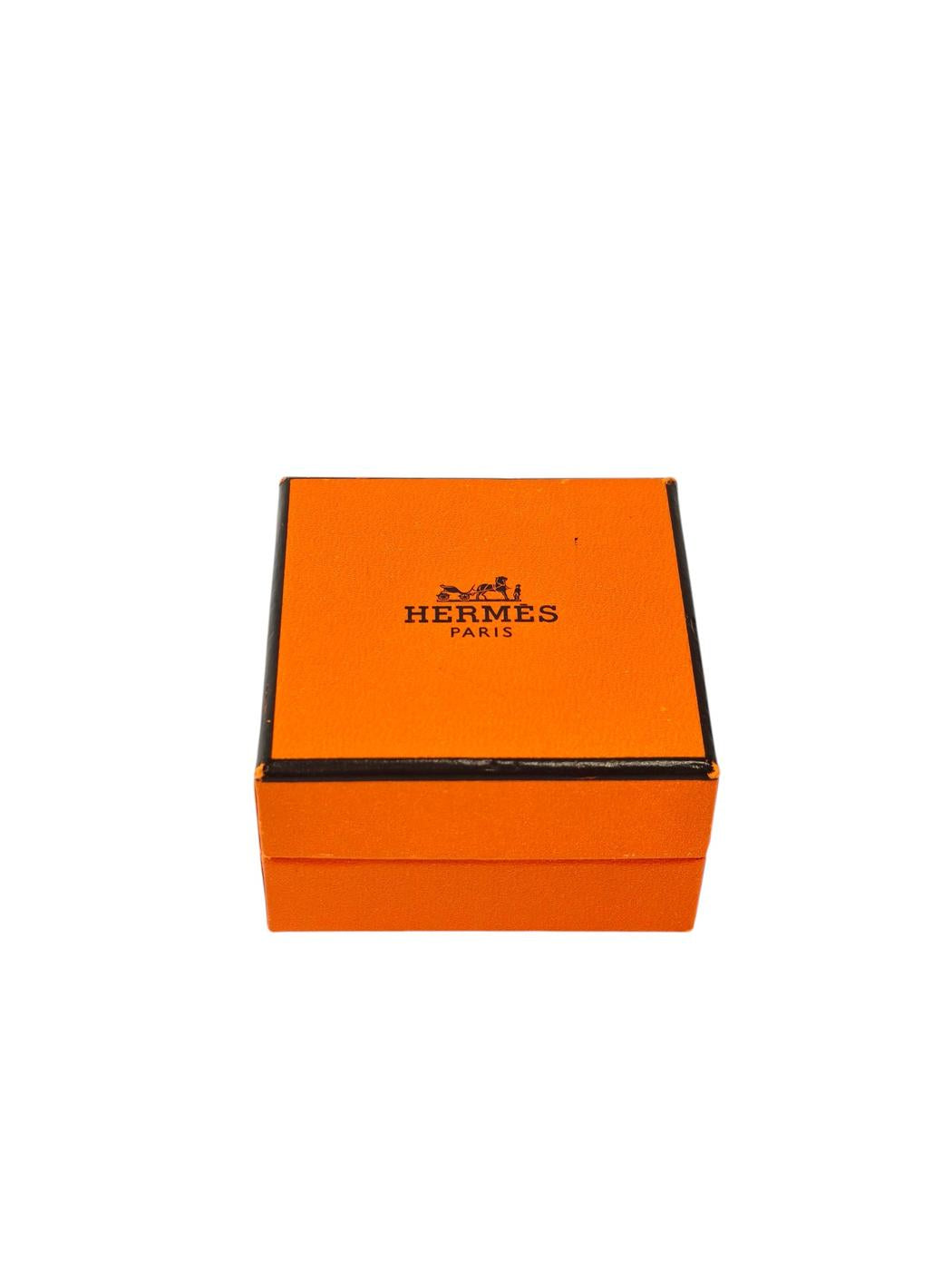 HERMES エルメス カージュドアッシュ Hキューブ ピアス 両耳用 黒×銀 管理番号：11736