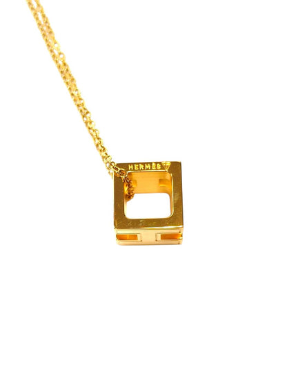 HERMES エルメス カシュードアッシュ Hキューブ ネックレス 黒 管理番号：11780