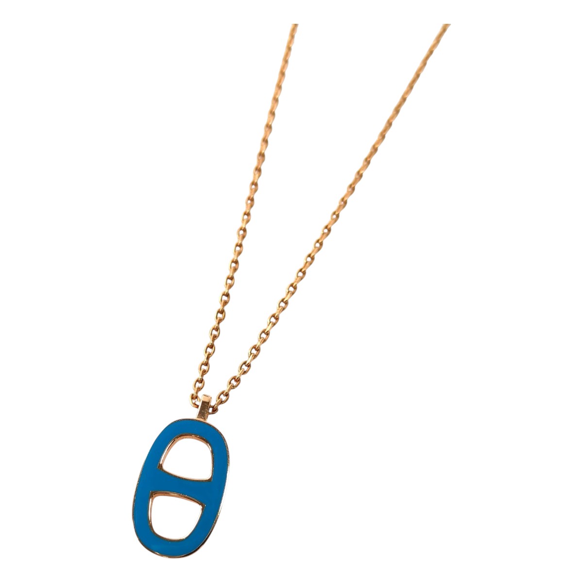 HERMES エルメス シェーヌダンクル ネックレス 青×金 管理番号：11784