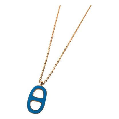 HERMES エルメス シェーヌダンクル ネックレス 青×金 管理番号：11784