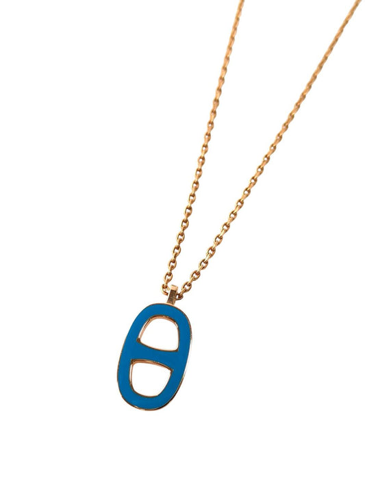 HERMES エルメス シェーヌダンクル ネックレス 青×金 管理番号：11784