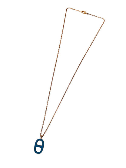 HERMES エルメス シェーヌダンクル ネックレス 青×金 管理番号：11784