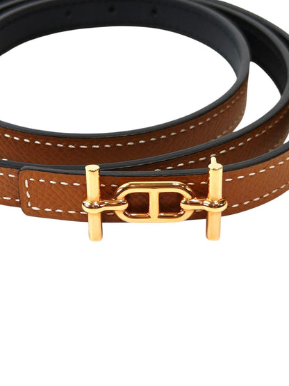 爱马仕 HERMES 13mm 双面腰带（黑/棕色）2021年款 管理编号：11808