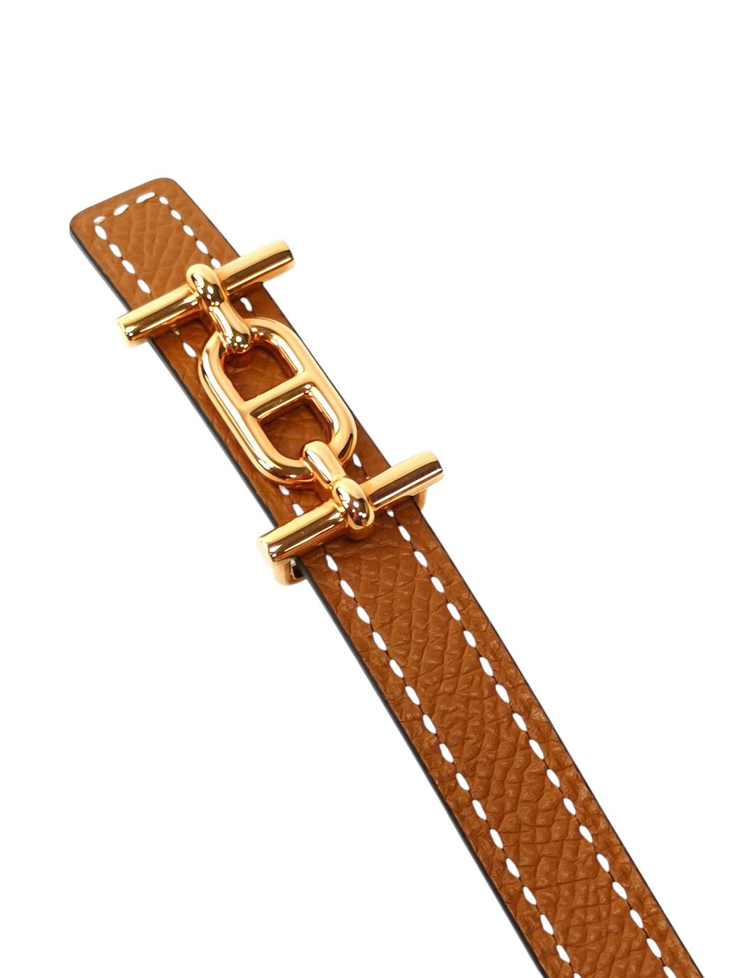 爱马仕 HERMES 13mm 双面腰带（黑/棕色）2021年款 管理编号：11808