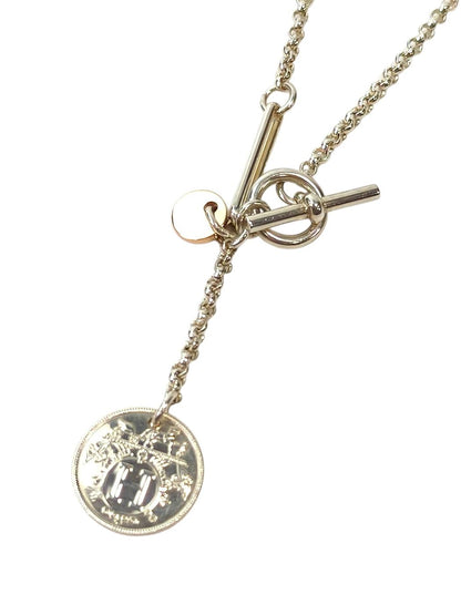 HERMES Ex-Libris 925/750 Combo Amulet Necklace Silver Management Number: 11809
