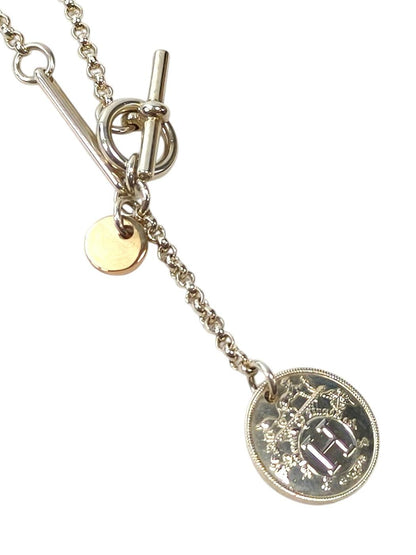 HERMES Ex-Libris 925/750 Combo Amulet Necklace Silver Management Number: 11809
