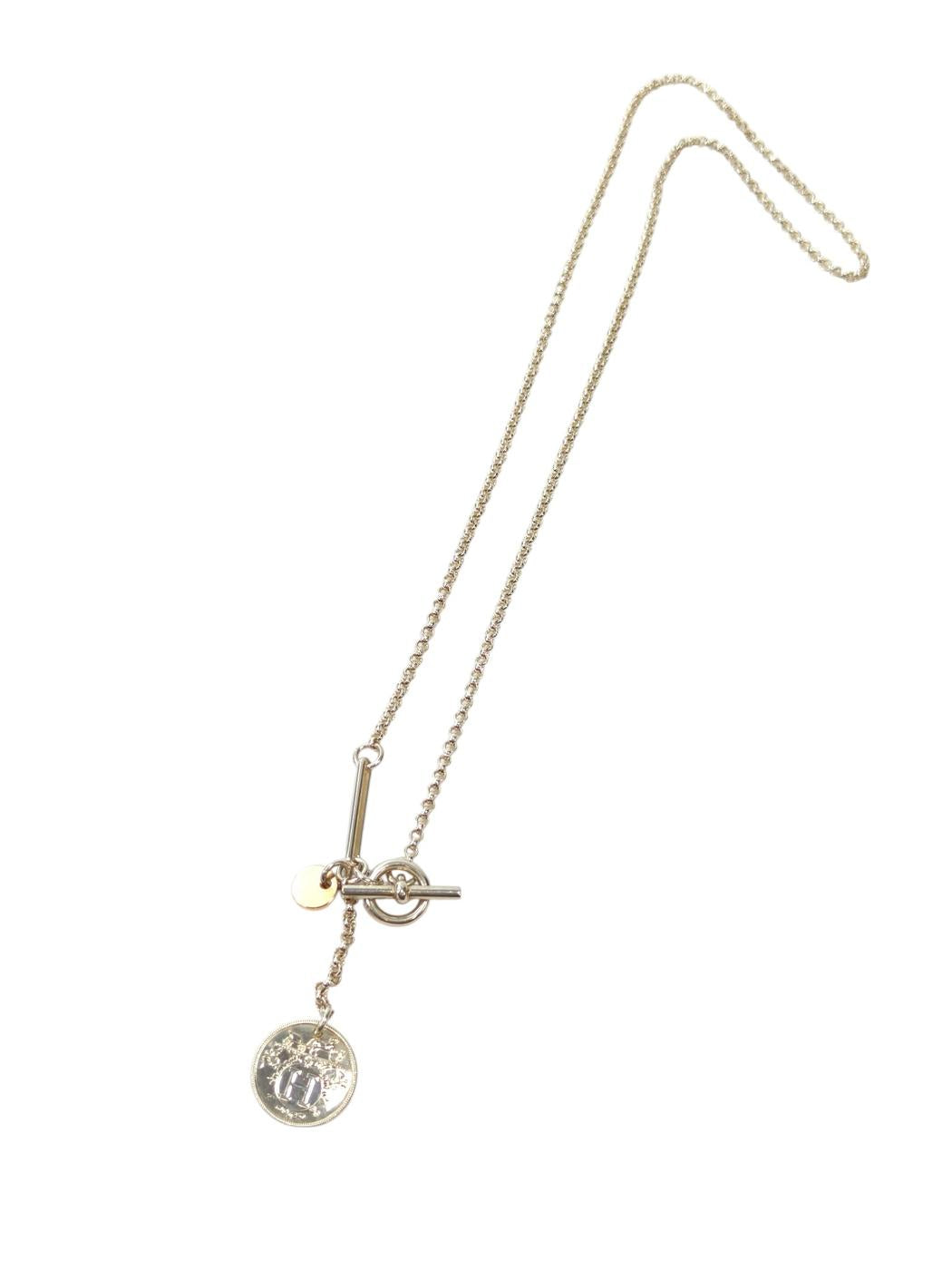 HERMES Ex-Libris 925/750 Combo Amulet Necklace Silver Management Number: 11809
