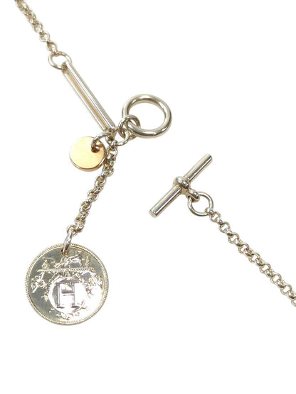 HERMES Ex-Libris 925/750 Combo Amulet Necklace Silver Management Number: 11809
