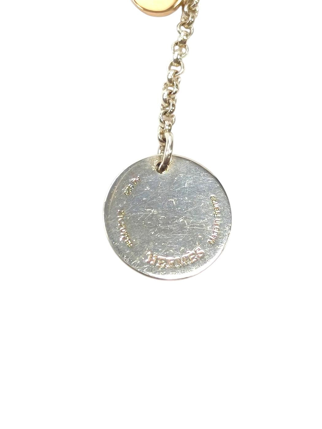 HERMES Ex-Libris 925/750 Combo Amulet Necklace Silver Management Number: 11809