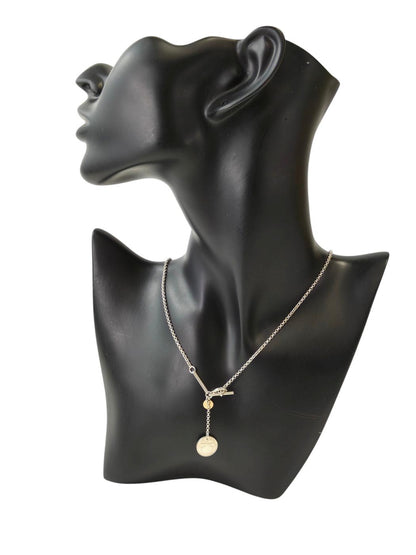 HERMES Ex-Libris 925/750 Combo Amulet Necklace Silver Management Number: 11809