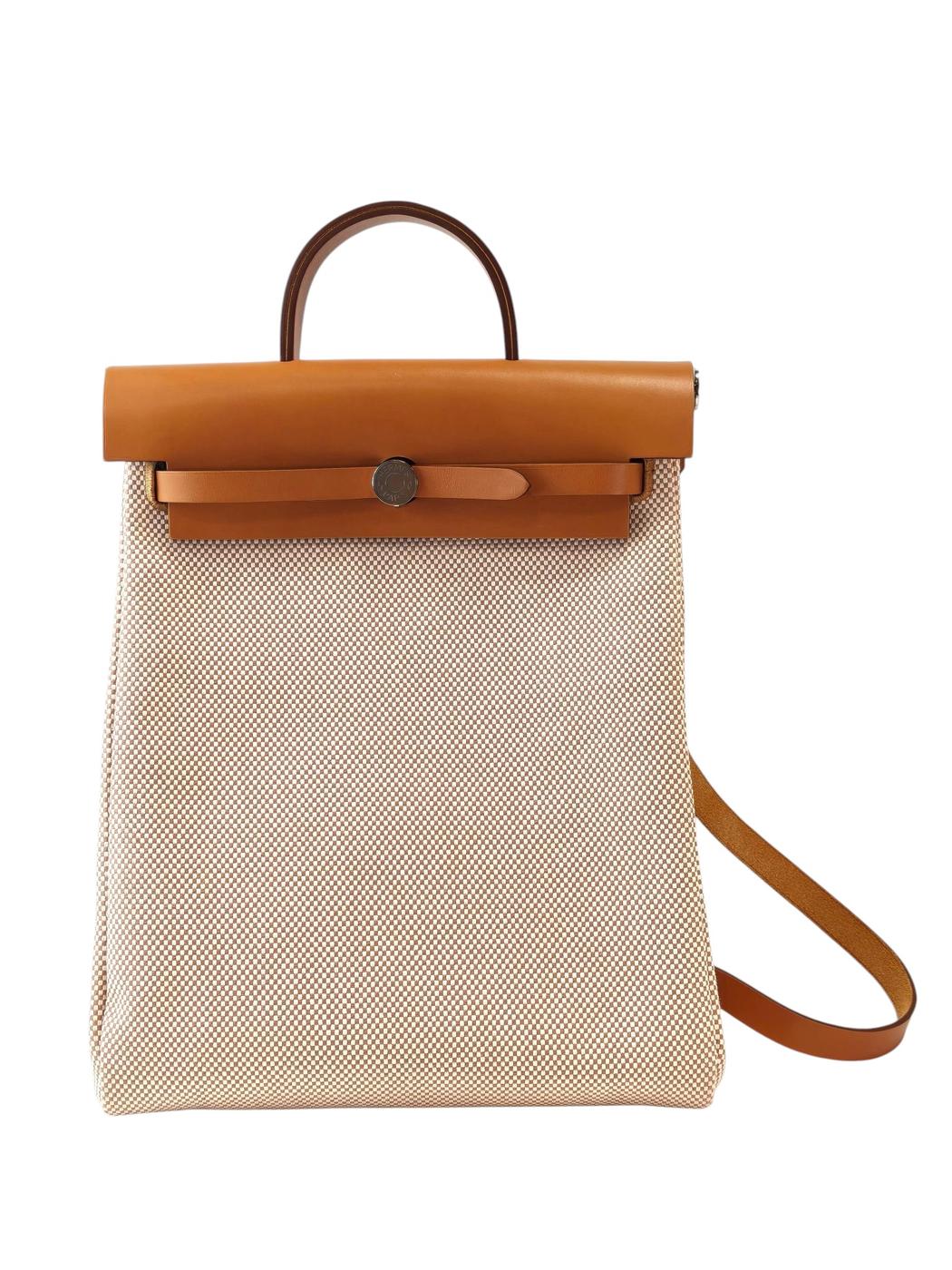HERMES Herbag Zip Ad Toile GM Calf ZTS007 Backpack Brown Control Number: 11857