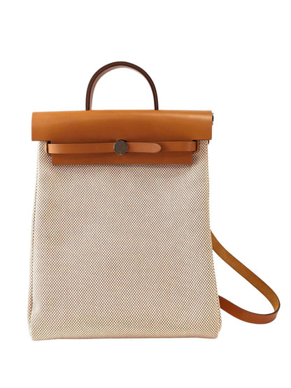 HERMES Herbag Zip Ad Toile GM Calf ZTS007 Backpack Brown Control Number: 11857