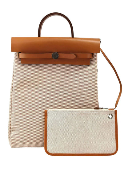 HERMES Herbag Zip Ad Toile GM Calf ZTS007 Backpack Brown Control Number: 11857