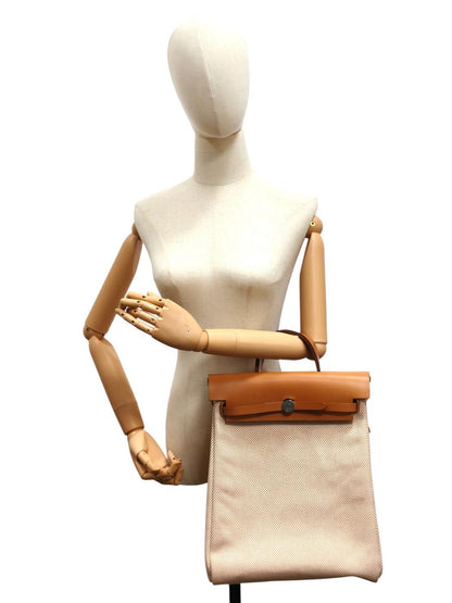 HERMES Herbag Zip Ad Toile GM Calf ZTS007 Backpack Brown Control Number: 11857