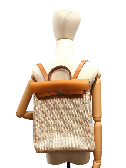 HERMES Herbag Zip Ad Toile GM Calf ZTS007 Backpack Brown Control Number: 11857