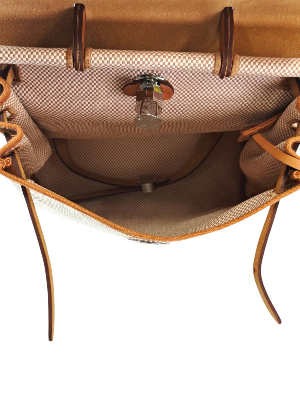 HERMES Herbag Zip Ad Toile GM Calf ZTS007 Backpack Brown Control Number: 11857