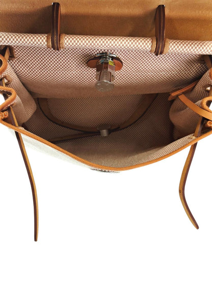 HERMES Herbag Zip Ad Toile GM Calf ZTS007 Backpack Brown Control Number: 11857