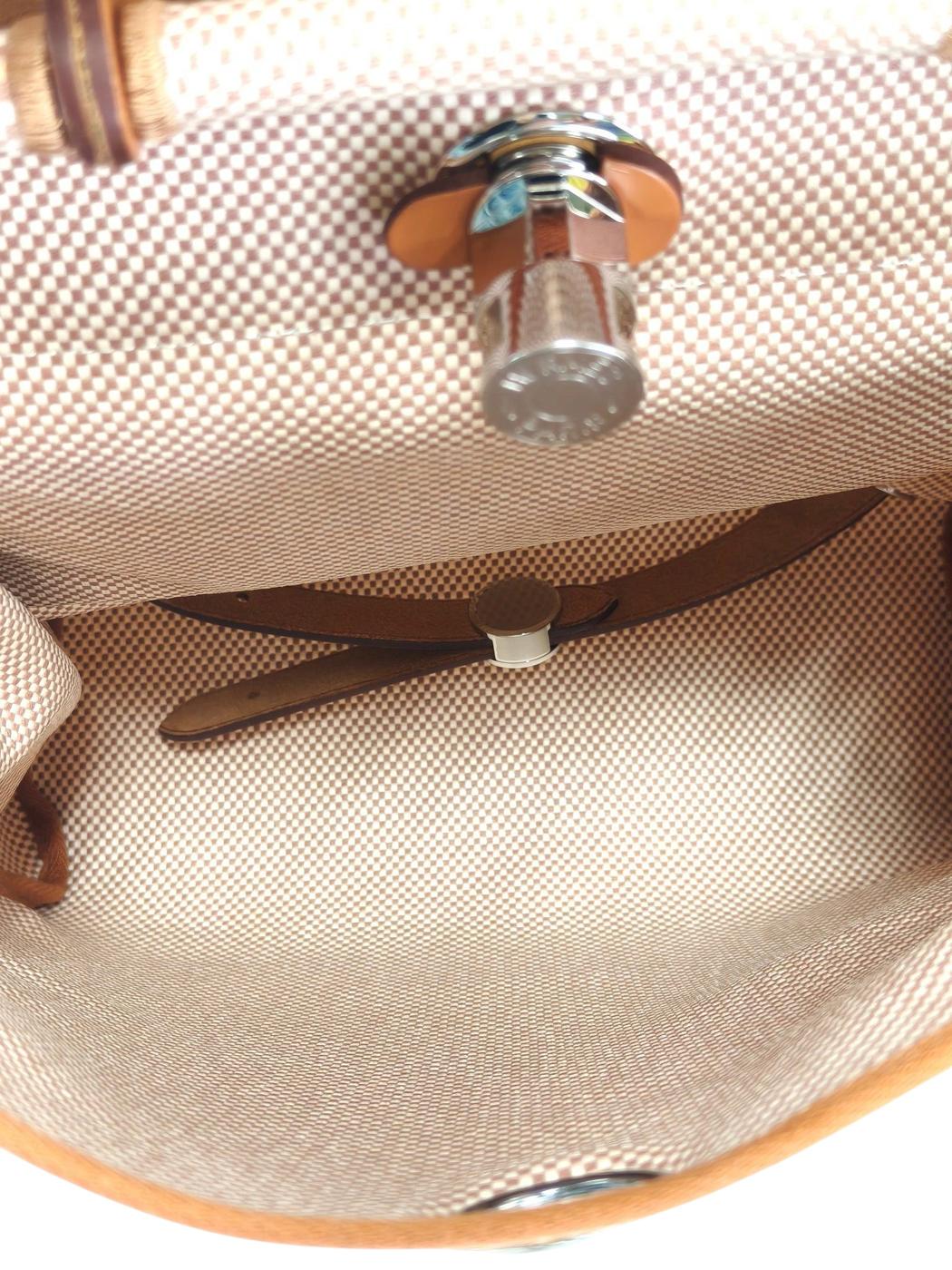 HERMES Herbag Zip Ad Toile GM Calf ZTS007 Backpack Brown Control Number: 11857