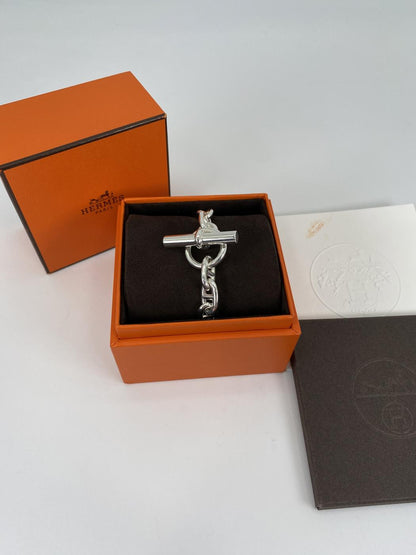 爱马仕 Chaine d'Ancre MM 手链，14 节，925 纯银，重 536 克，控制编号：9015