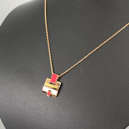 Hermes エルメス ネックレス アイリーンネックレス ピンク×ピンクゴールド 管理番号：9029