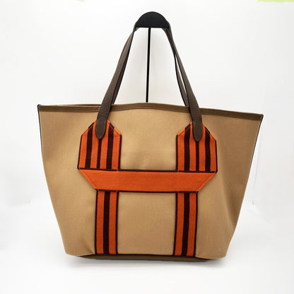 エルメス HERMES ピュールサングル U刻印 チャイ・カカオ  トワル トリヨンクレマンス ユニセックス トートバッグ 茶色 2022年製 管理番号：9036