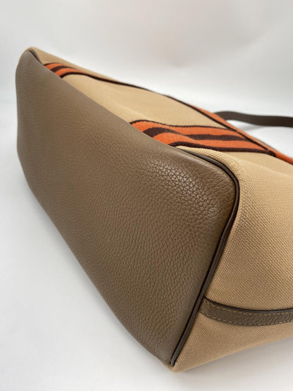 エルメス HERMES ピュールサングル U刻印 チャイ・カカオ  トワル トリヨンクレマンス ユニセックス トートバッグ 茶色 2022年製 管理番号：9036