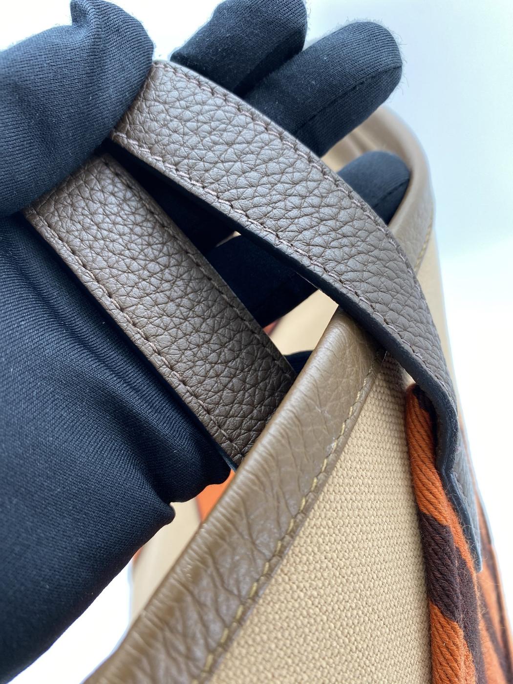 エルメス HERMES ピュールサングル U刻印 チャイ・カカオ  トワル トリヨンクレマンス ユニセックス トートバッグ 茶色 2022年製 管理番号：9036