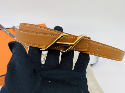 【新品同様】エルメス HERMES ベルトバックル 《HDN》 &レザーベルト(キット)  24 mm 管理番号：9159