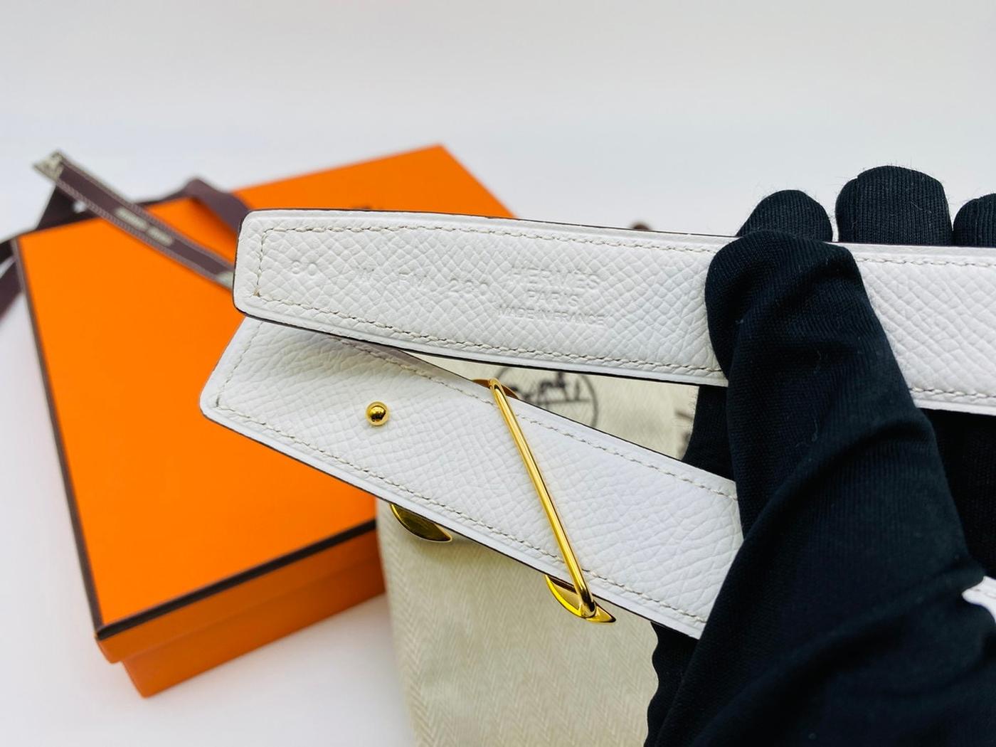 【新品同様】エルメス HERMES ベルトバックル 《HDN》 &レザーベルト(キット)  24 mm 管理番号：9159