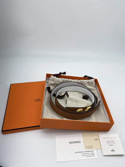 【新品同様】エルメス HERMES ベルトバックル 《HDN》 &レザーベルト(キット)  24 mm 管理番号：9159