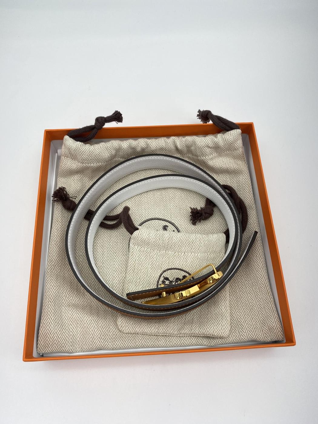 【新品同様】エルメス HERMES ベルトバックル 《HDN》 &レザーベルト(キット)  24 mm 管理番号：9159